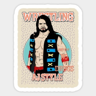 Artwork Aesthetic Aj Style Wrestling Sticker